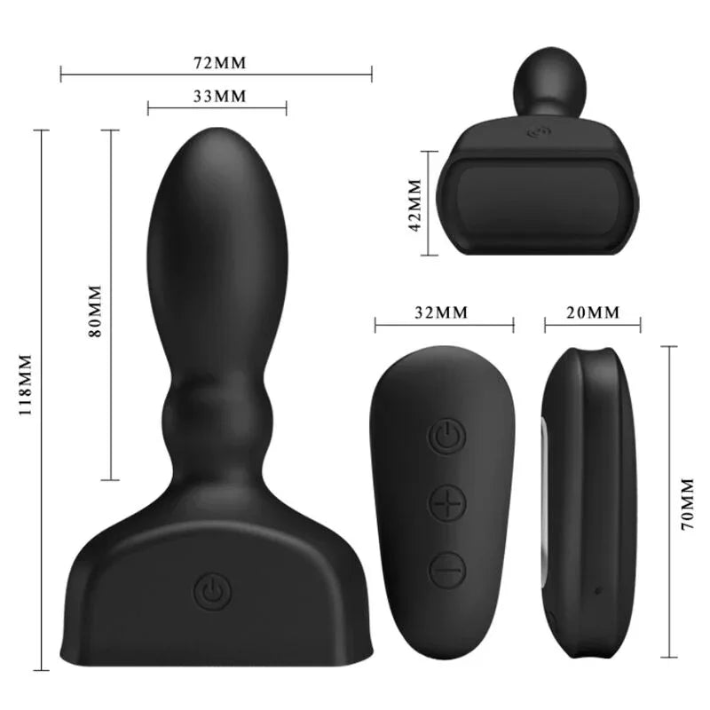 Mr Play – Télécommande de Plug Anal Gonflable Noir