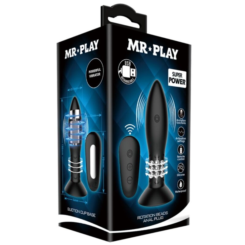 MR PLAY - ENCHUFE CON CONTROL REMOTO BOLAS GIRATORIAS NEGRAS