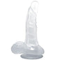 DANCE - GODE RÉALISTE AVEC VENTOUSE ET TESTICULES 16.7 CM TRANSPARENT
