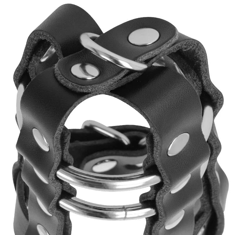Darkness – Cage de Chasteté en Cuir avec Serrure