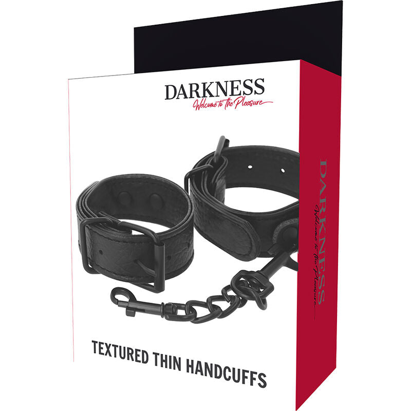 DARKNESS - WIDE AND THIN TEXTURED HANDCUFFS