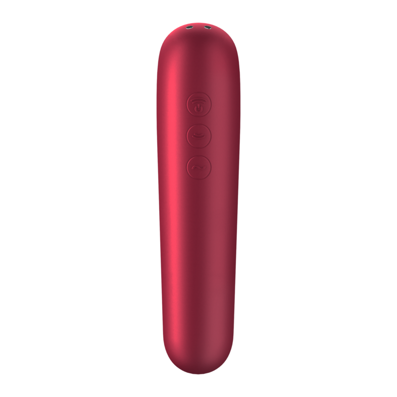 SATISFYER - VIBRADOR DUAL LOVE Y SUCCIÓN CON AIRE PULSADO ROJO