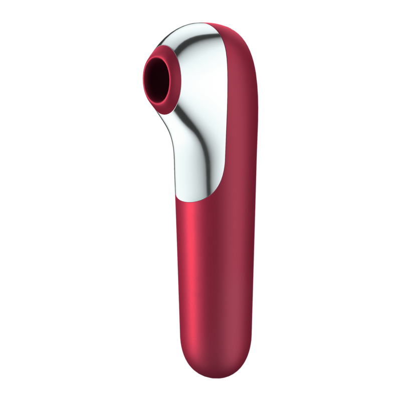 SATISFYER - VIBRADOR DUAL LOVE Y SUCCIÓN CON AIRE PULSADO ROJO