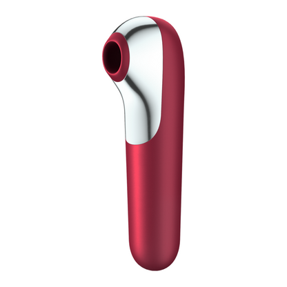SATISFYER - VIBRADOR DUAL LOVE Y SUCCIÓN CON AIRE PULSADO ROJO