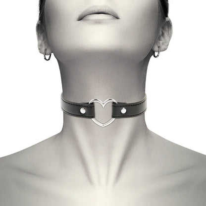 Coquette Chic Desire – Collier Cuir Vegan Femme Accessoire Coeur