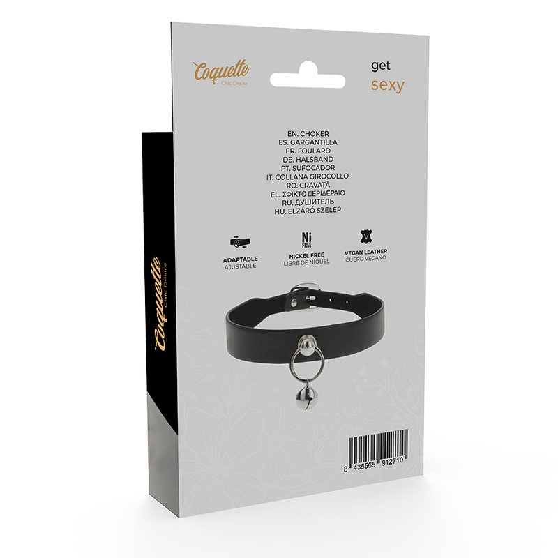 COQUETTE CHIC DESIRE - COLLAR DE CUERO VEGANO PARA MUJER ACCESORIO SONAJERO/ARO