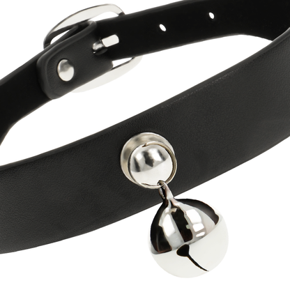 COQUETTE CHIC DESIRE - COLLAR DE CUERO VEGANO PARA MUJER CON SONAJERO