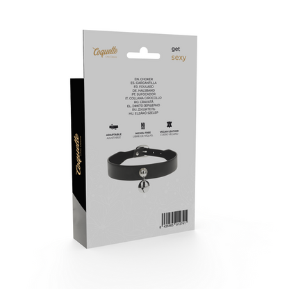 COQUETTE CHIC DESIRE - COLLAR DE CUERO VEGANO PARA MUJER CON SONAJERO