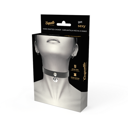 COQUETTE CHIC DESIRE - COLLAR DE CUERO VEGANO PARA MUJER CON SONAJERO