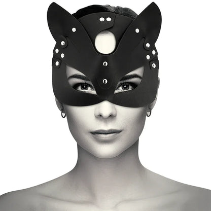 Coquette Chic Desire – Masque en Cuir Vegan avec Oreilles de Chat
