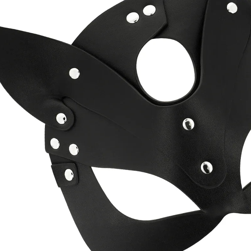 Coquette Chic Desire – Masque en Cuir Vegan avec Oreilles de Chat