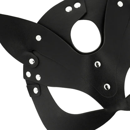 Coquette Chic Desire – Masque en Cuir Vegan avec Oreilles de Chat