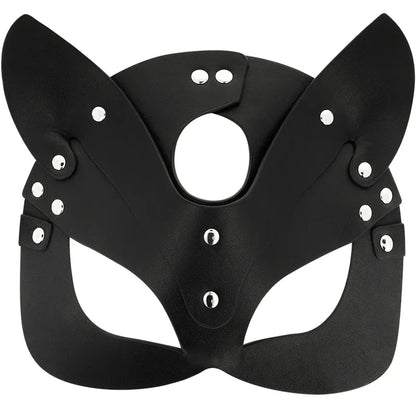 Coquette Chic Desire – Masque en Cuir Vegan avec Oreilles de Chat