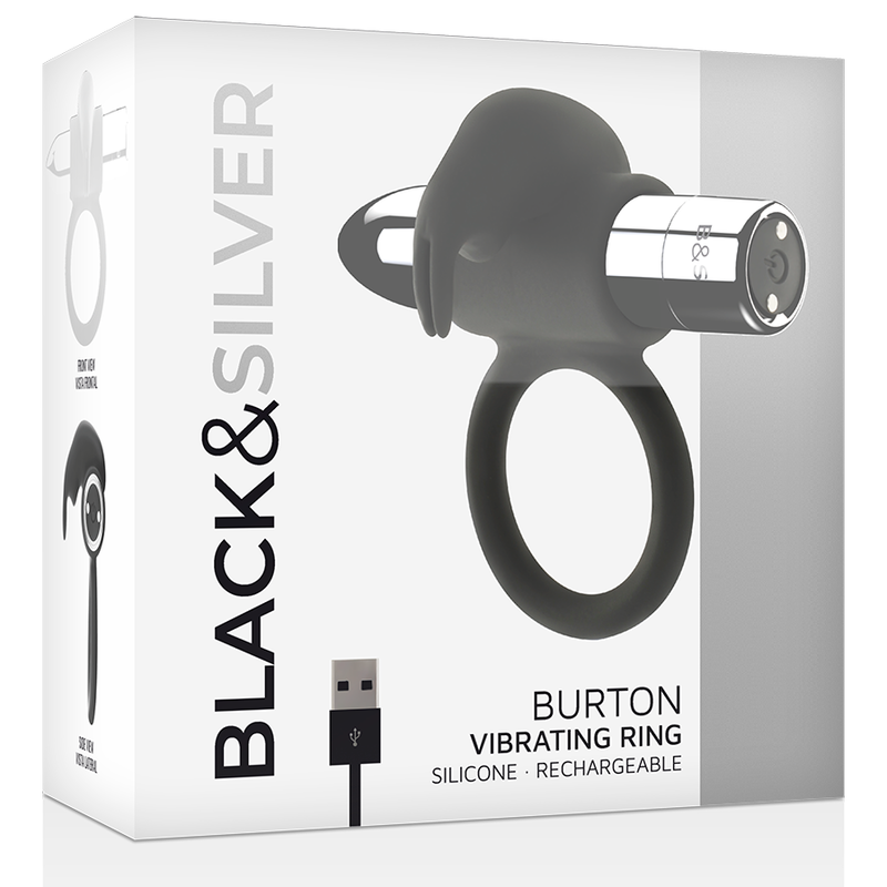 Bague rechargeable burton 10 modes de vibration – Black & Silver