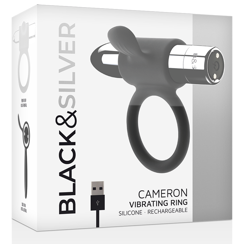 Bague rechargeable cameron argent – Black & Silver