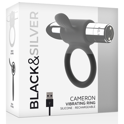 Bague rechargeable cameron argent – Black & Silver
