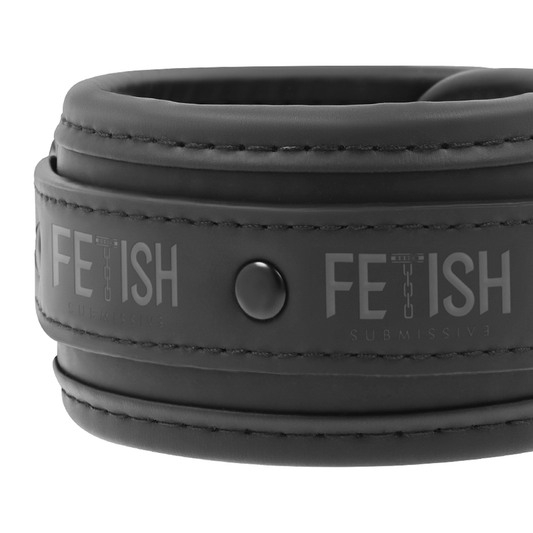 FETISH SUBMISSIVE - TOBILLERAS DE CUERO VEGANO CON FORRO DE NOPRENE