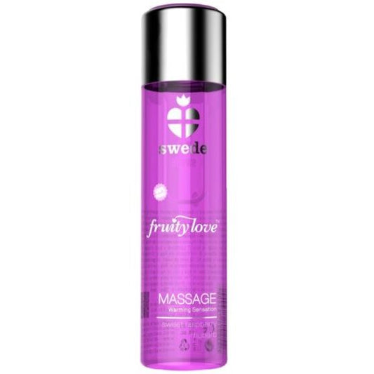 SWEDE - FRUITY LOVE WARMING EFFECT MASSAGE OIL RASPBERRY ROSE AND RHUBARB 60 ML