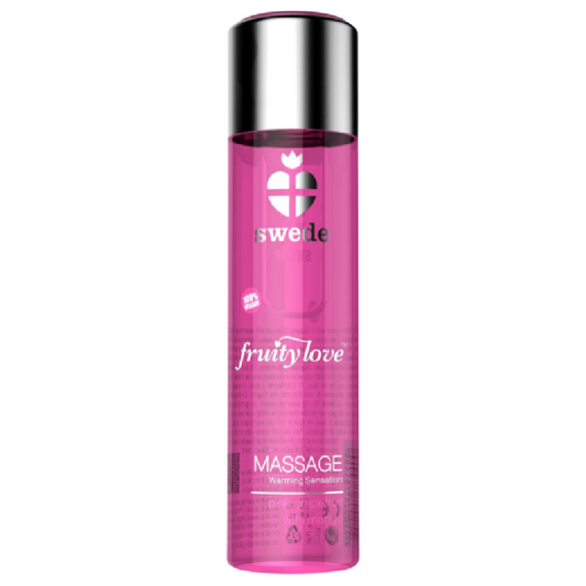 SWEDE - FRUITY LOVE WARMING EFFECT MASSAGE OIL RASPBERRY ROSE AND RHUBARB 120 ML