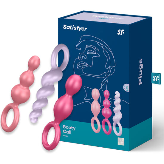 SATISFYER - Juego de 3 tapones anales tricolores