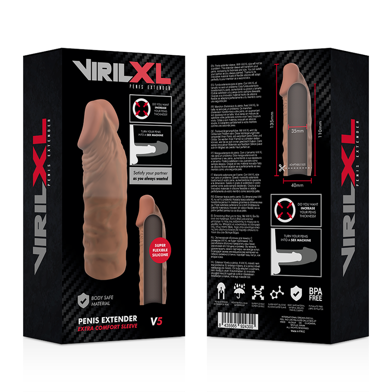 VIRILXL - BROWN PENIS EXTENSION IN LIQUIDE SILICONE V5