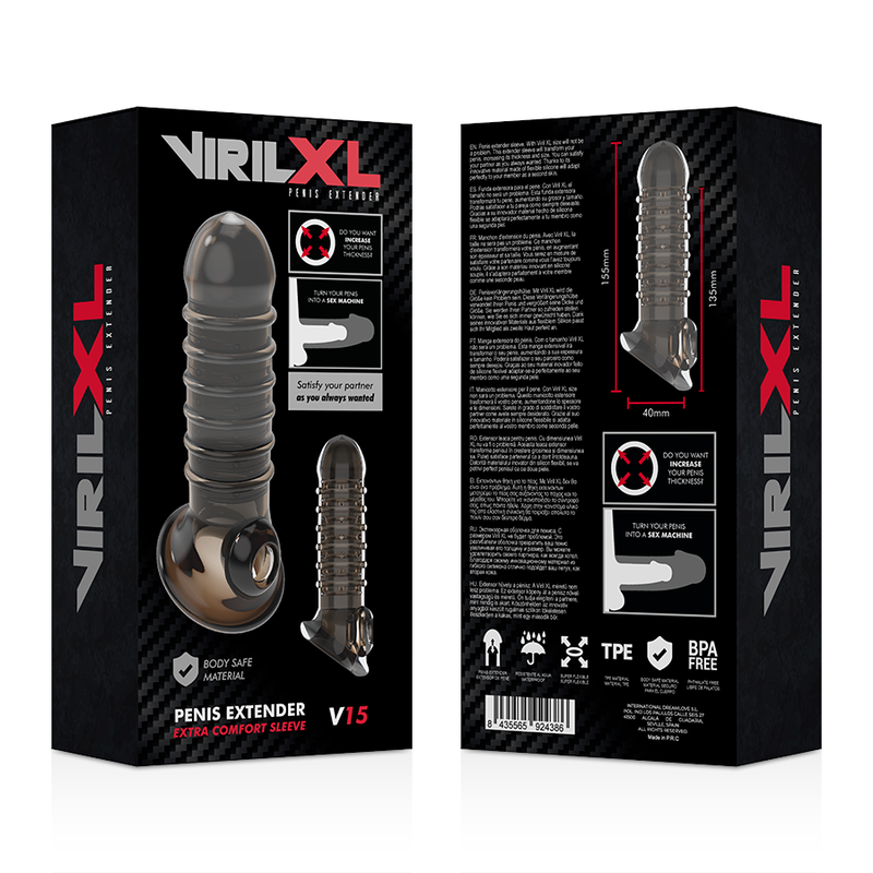 VIRILXL - EXTENSION ET GAINE DE PÉNIS V15 BLACK