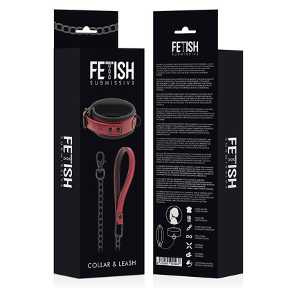 FETISH SUBMISSIVE DARK ROOM - COLLAR DE CADENA FORRADO EN NEOPRENO