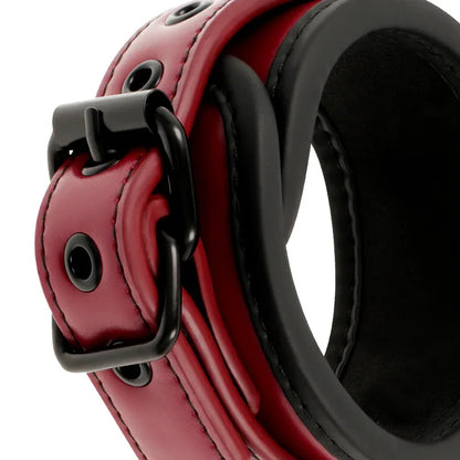 Fetish Submissive Dark Room – Menottes de Cheville en Cuir Végan avec Doublure en Néoprène
