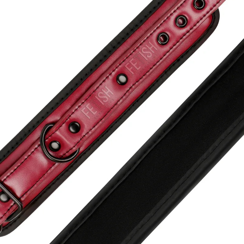 Fetish Submissive Dark Room – Menottes de Cheville en Cuir Végan avec Doublure en Néoprène