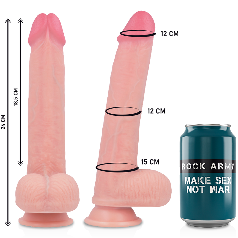 ROCKARMY - ARN S + PREMIUM LIQUID SILICONE DILDO KINGCOBRA 24 CM -O- 4.77 CM