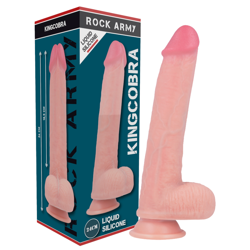 ROCKARMY - ARN S + PREMIUM LIQUID SILICONE DILDO KINGCOBRA 24 CM -O- 4.77 CM