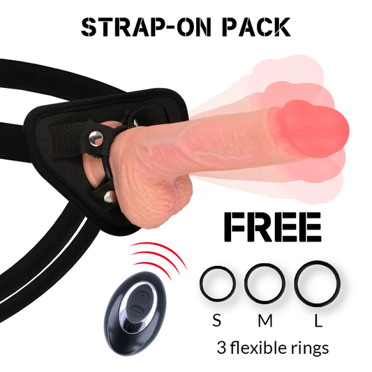 ROCKARMY - ARNÉS + VIBRADOR DE SILICONA LÍQUIDA PREMIUM CONTROL REMOTO APACHE 20,5 CM -O- 4,62 CM