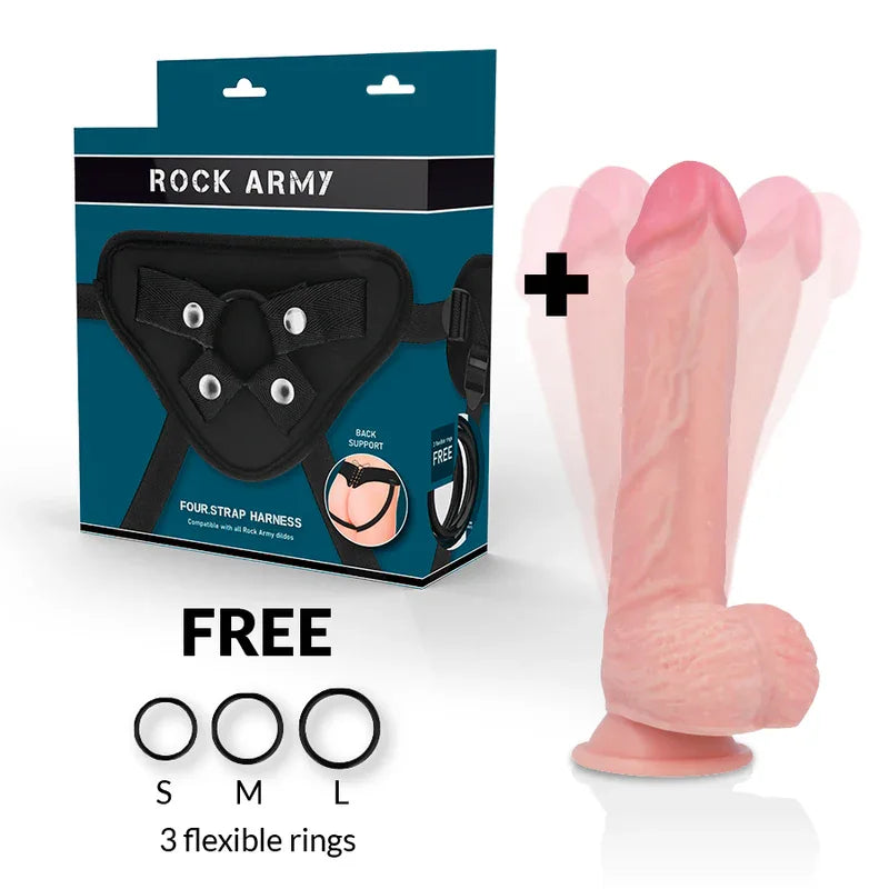 Rockarmy – Harnais + Hawk Rotateur et Vibrateur 22 cm O 4.6 cm