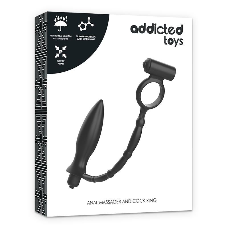 JUGUETES ADICTO - PLUG ANAL CON ANILLO VIBRADOR