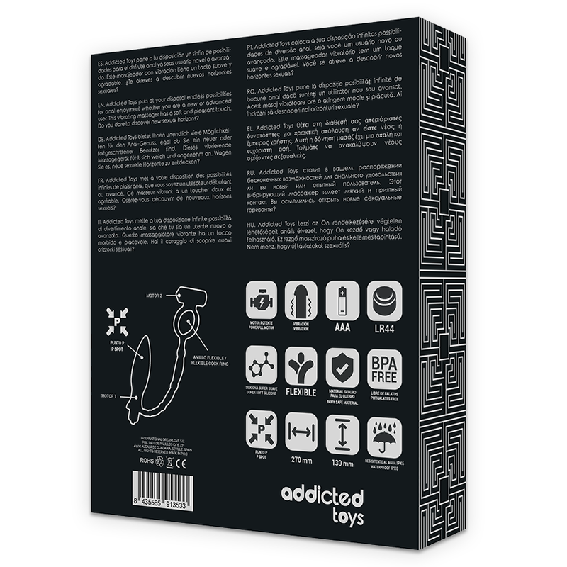 JUGUETES ADICTO - PLUG ANAL CON ANILLO VIBRADOR