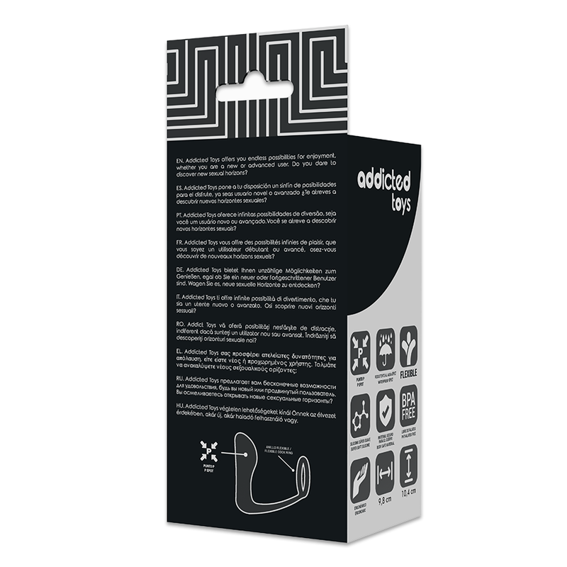 JUGUETES ADICTOS - PLUG ANAL CON ANILLO DE SILICONA NEGRO