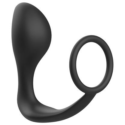 JUGUETES ADICTOS - PLUG ANAL CON ANILLO DE SILICONA NEGRO