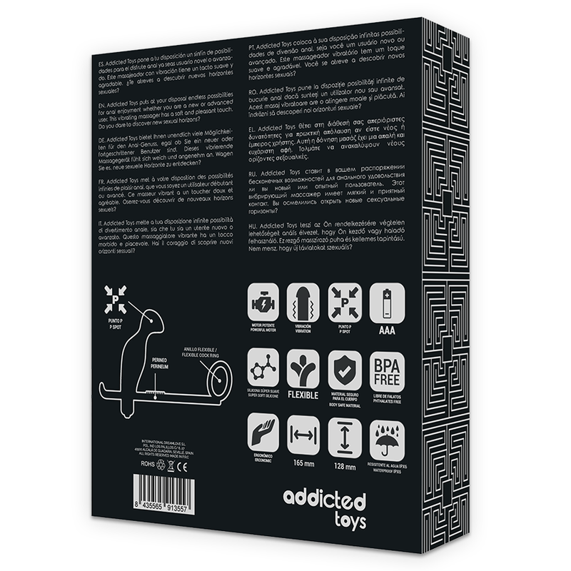 ADDICTED TOYS - PLUG ANAL CON ANILLO DE SILICONA NEGRO 12 CM