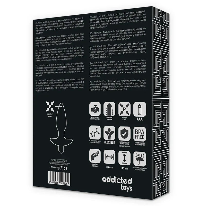 Addicted Toys – Massager Plug Anal avec Vibration Noir