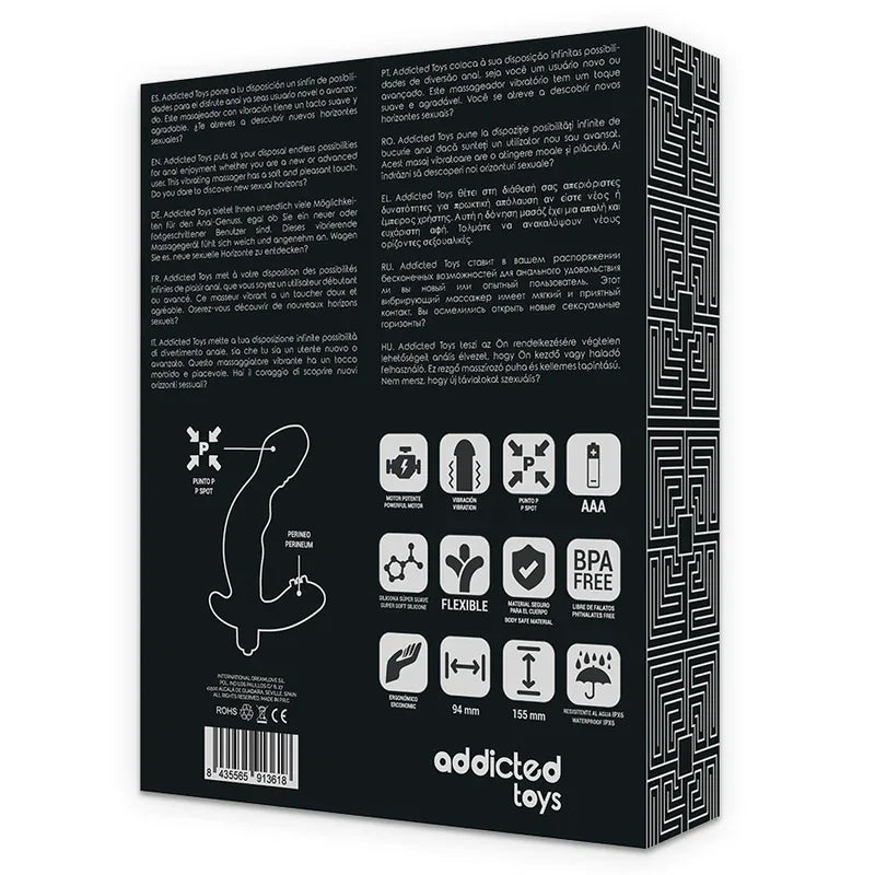 Addicted Toys – Stimulateur Anal Prostate Réaliste Silicone P Spot Vibe