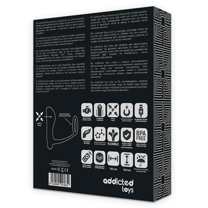 JUGUETES ADICTOS - ANILLO PARA EL PENE CON CONTROL REMOTO PLUG ANAL NEGRO RECARGABLE