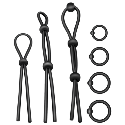 JUGUETES ADICTOS - SET DE 7 ANILLOS DE SILICONA FLEXIBLES PARA EL PENE