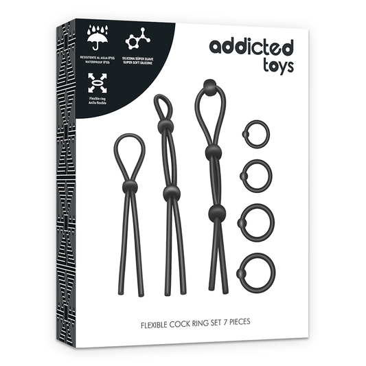 ADDICTED TOYS - ENSEMBLE DANNEAU FLEXIBLE PÉNIAL IN SILICONE 7 PIÈCES